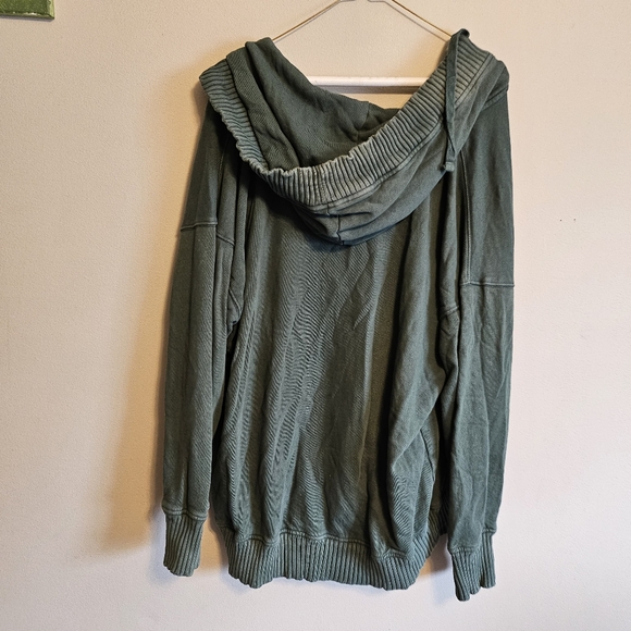 Aerie Down-to-Earth Henley Hoodie Green Large - Picture 6 of 8